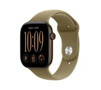 Smartwatch Apple Watch Series 12 GPS Koperta 42 mm z aluminium w kolorze ciemnego brązu Pasek sportowy oliwkowy - M/L