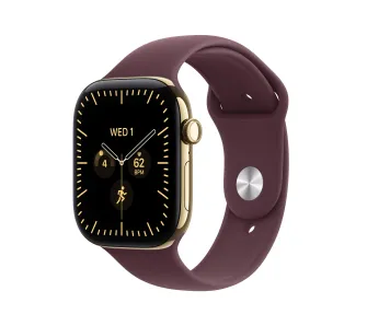 Smartwatch Apple Watch Series 12 GPS + Cellular Koperta z tytanu złoty 42mm Pasek sportowy burgundowy -S/M