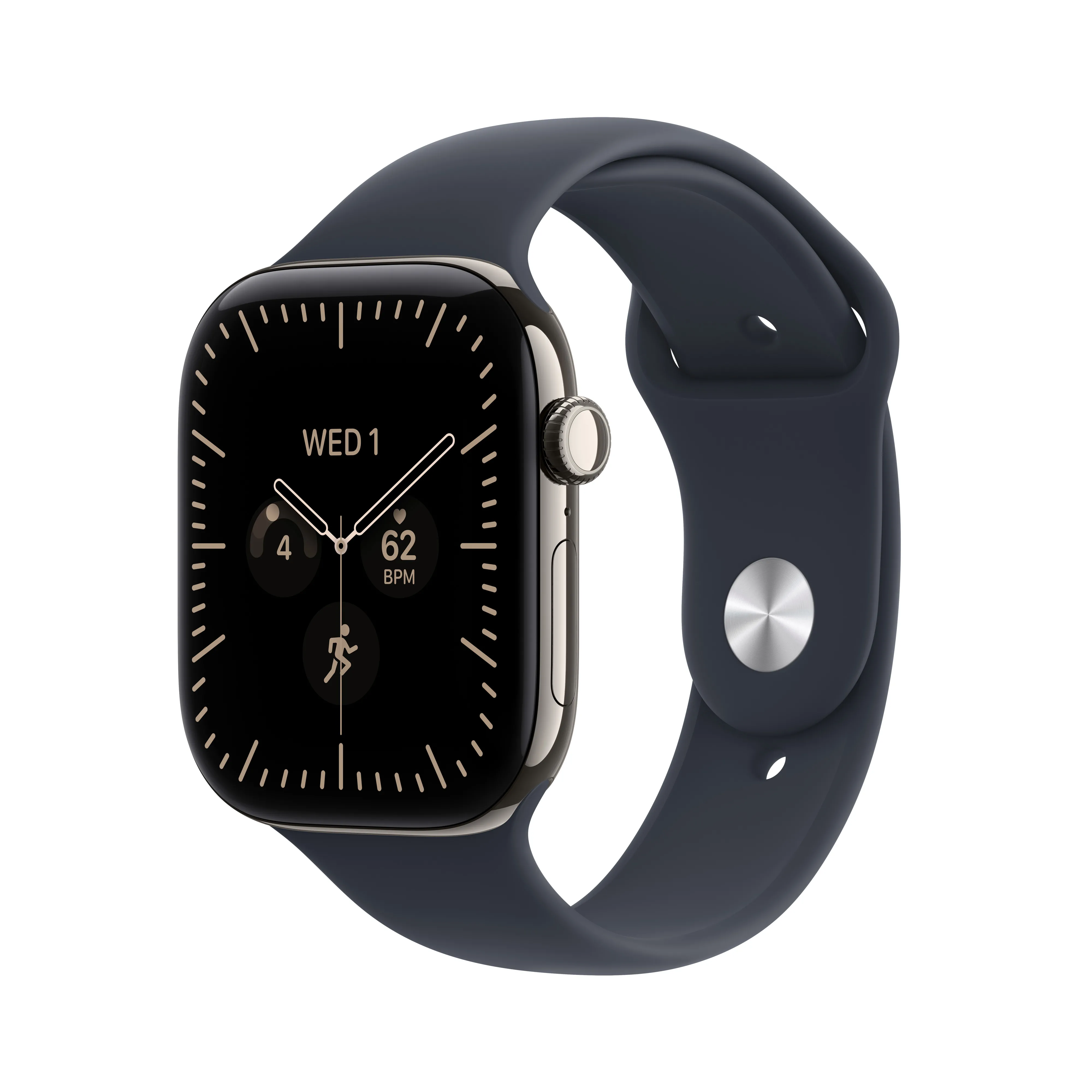 Apple Watch Series 12 GPS + Cellular Koperta naturalny tytan 46mm Pasek sportowy niebieski -S/M