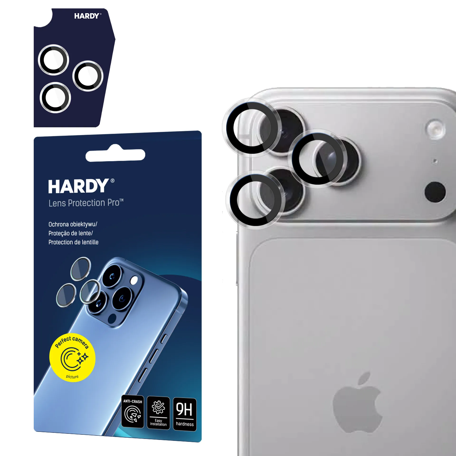 Szkło hartowane 3mk HARDY Lens Protection Pro do iPhone 18 Pro / 18 Pro Max Srebrny