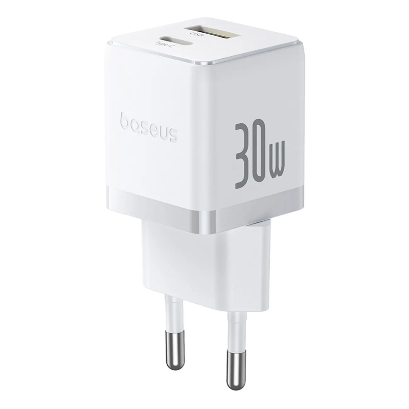 Ładowarka sieciowa Baseus Palm USB-C USB-A 30W Biały
