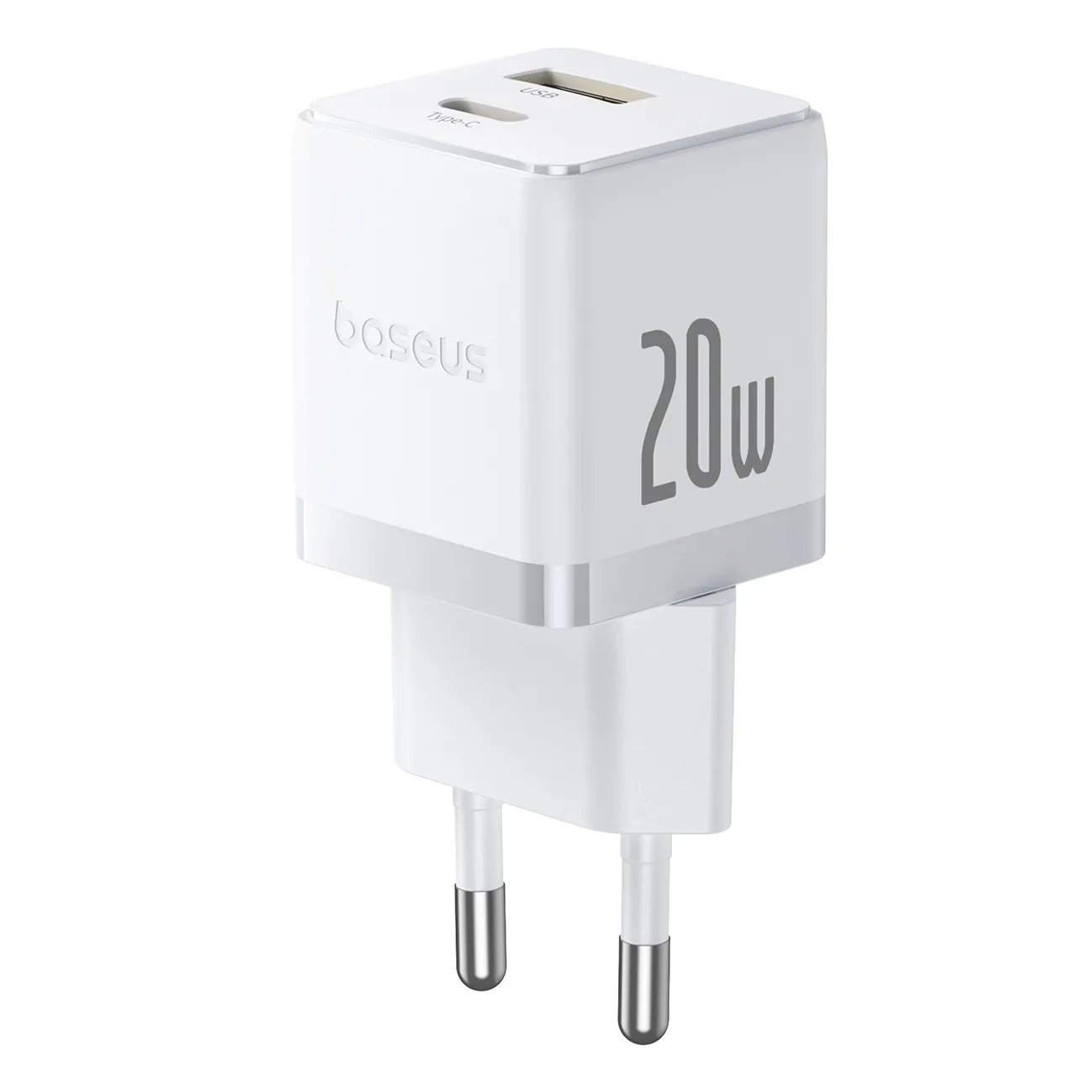 Ładowarka sieciowa Baseus Palm USB-C USB-A 20W Biały