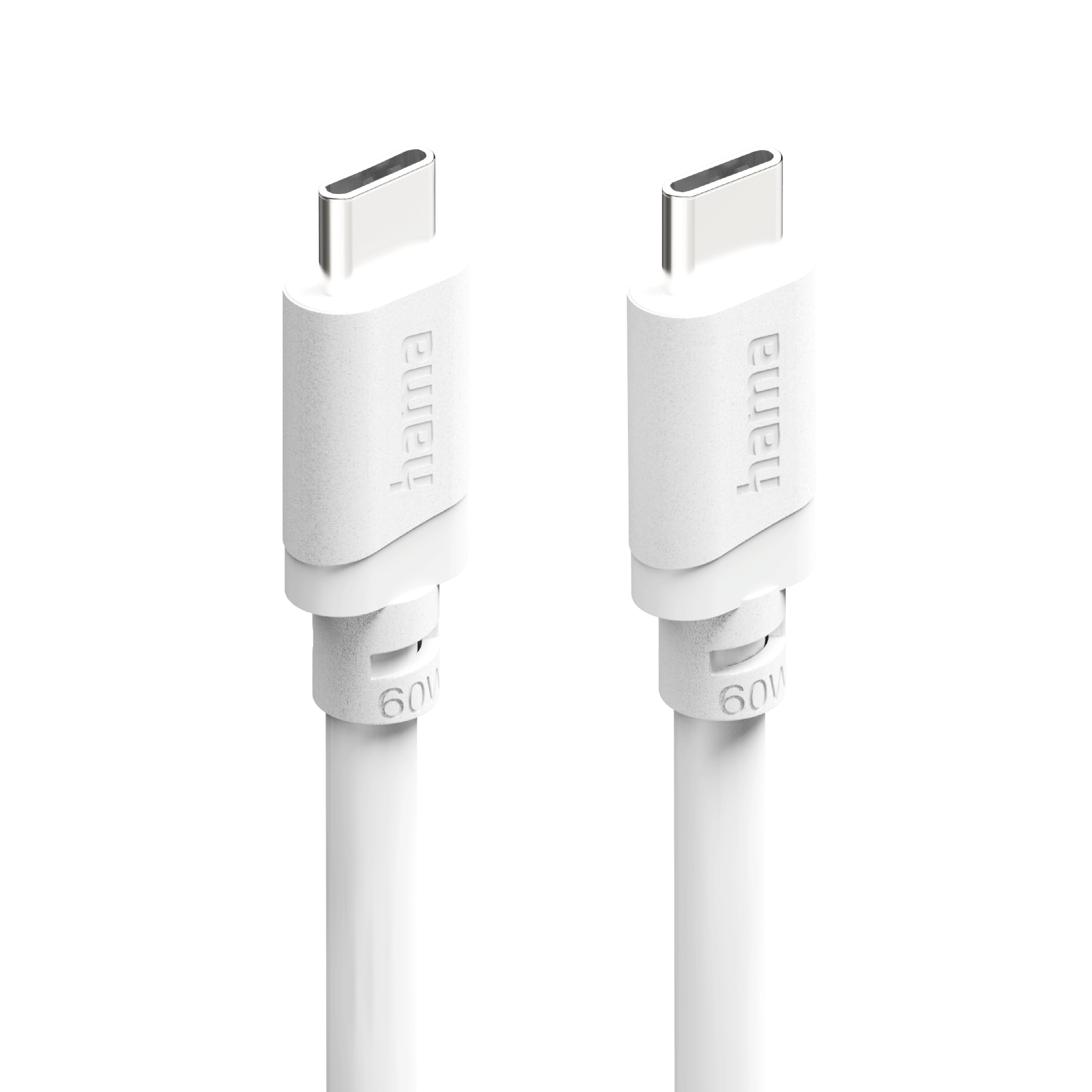 Kabel Hama 201809 USB-C do USB-C 60W 2m Biały