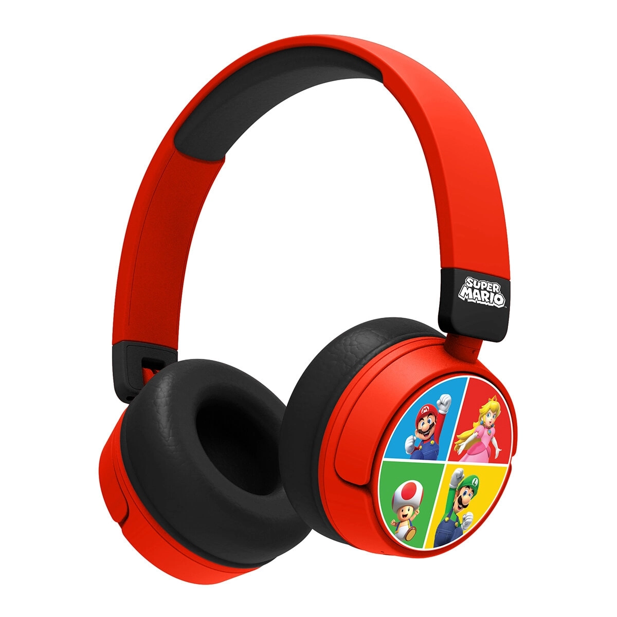 Słuchawki bezprzewodowe z mikrofonem OTL Technologies Super Mario and Friends Wireless Dla Dzieci Nauszne Czerwony