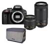 Lustrzanka Nikon D3400 + AF-P 18-55 + AF-P 70-300 VR + torba + karta 16GB Czarny