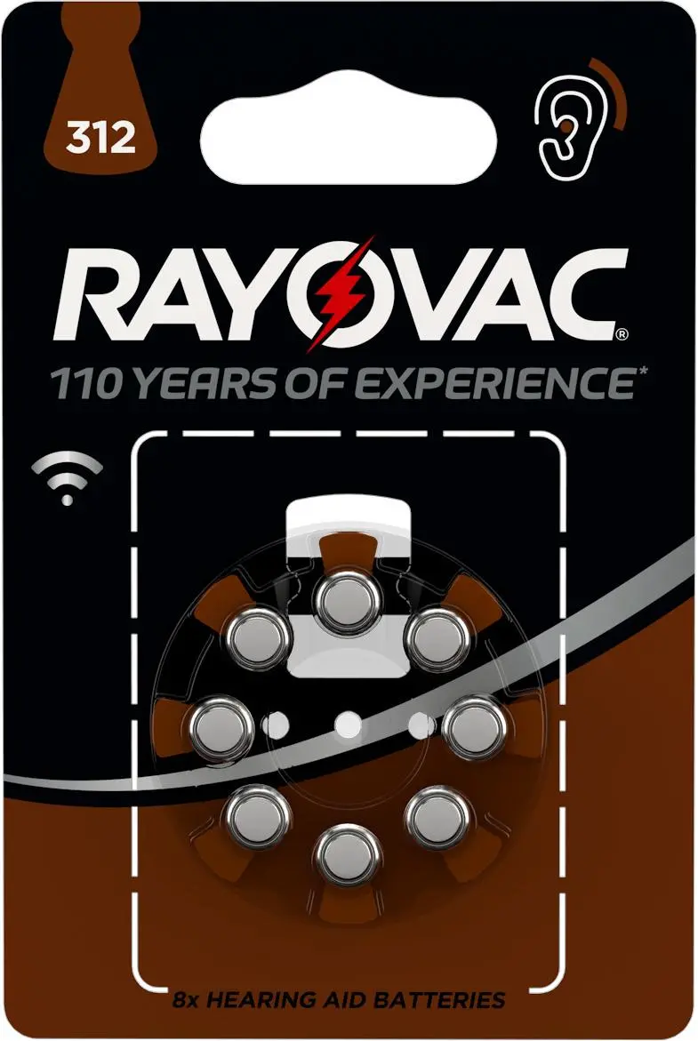 Baterie Rayovac do aparatu słuchowego typ 312 8szt.