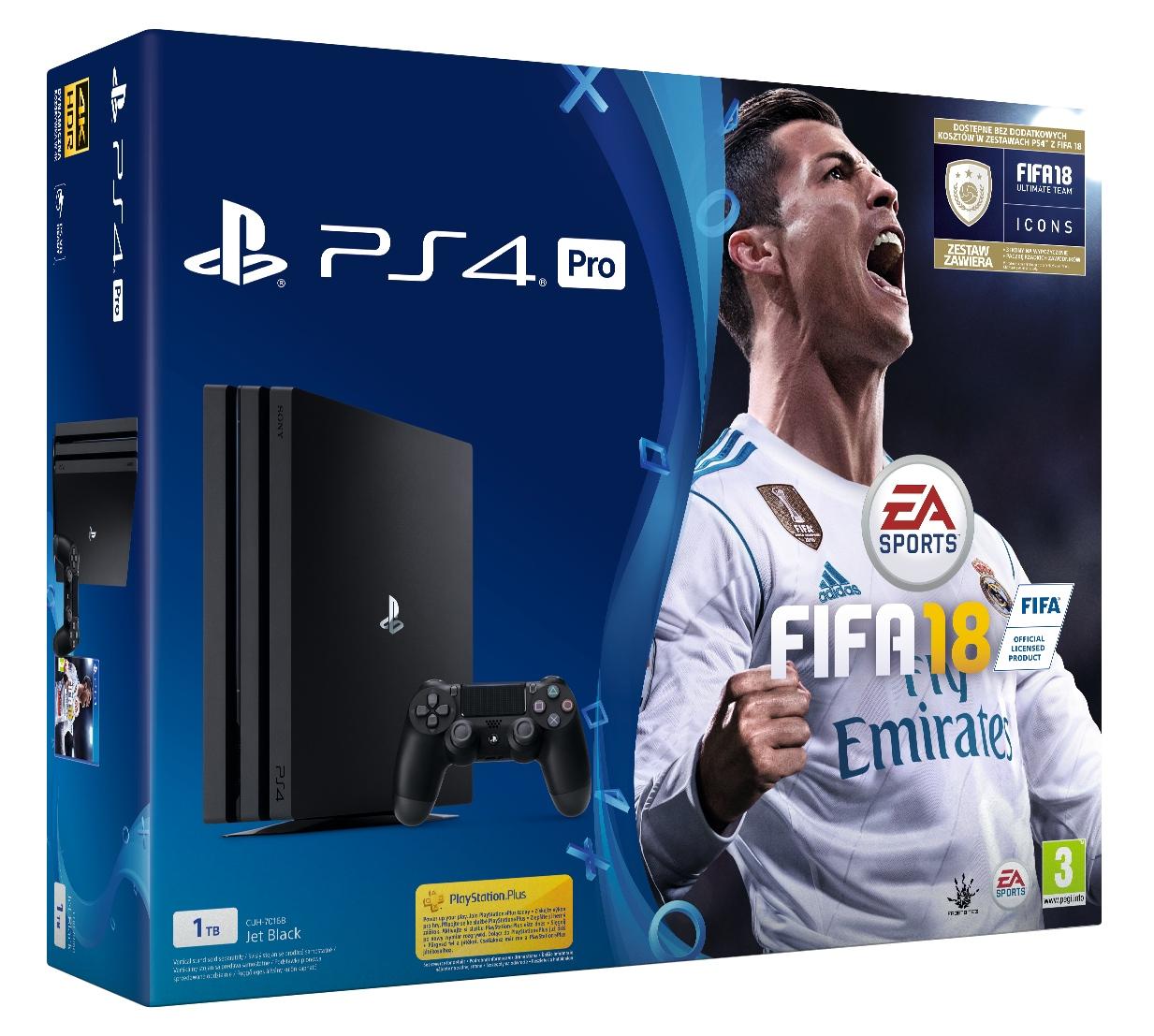 Konsola  Pro Sony PlayStation 4 Pro 1TB + FIFA 18