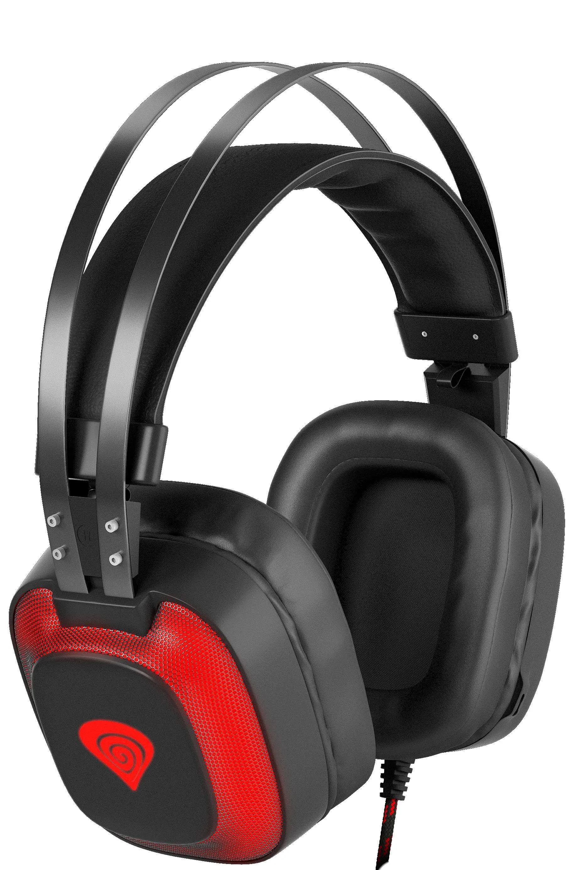 Słuchawki przewodowe z mikrofonem Genesis Radon 720 Nauszne Czarno-czerwony