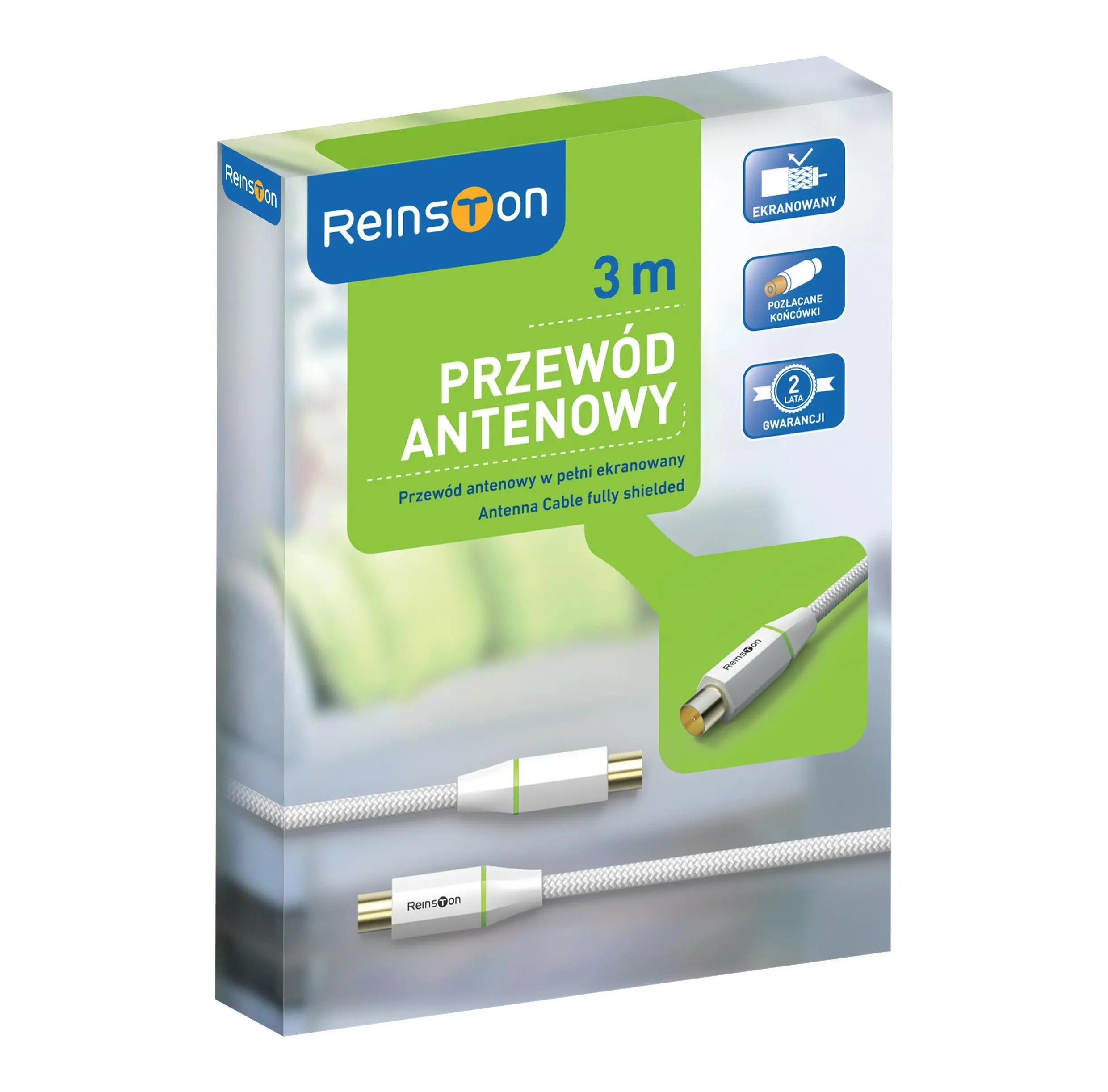 Kabel antenowy Reinston EKV002 3m Biały