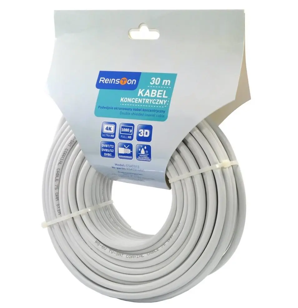 Kabel koncentryczny Reinston ESAT012 30m Biały