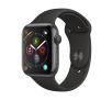 Smartwatch Apple Watch 4 44mm Koperta z aluminium w kolorze gwiezdnej szarości z paskiem sportowym w kolorze czarnym
