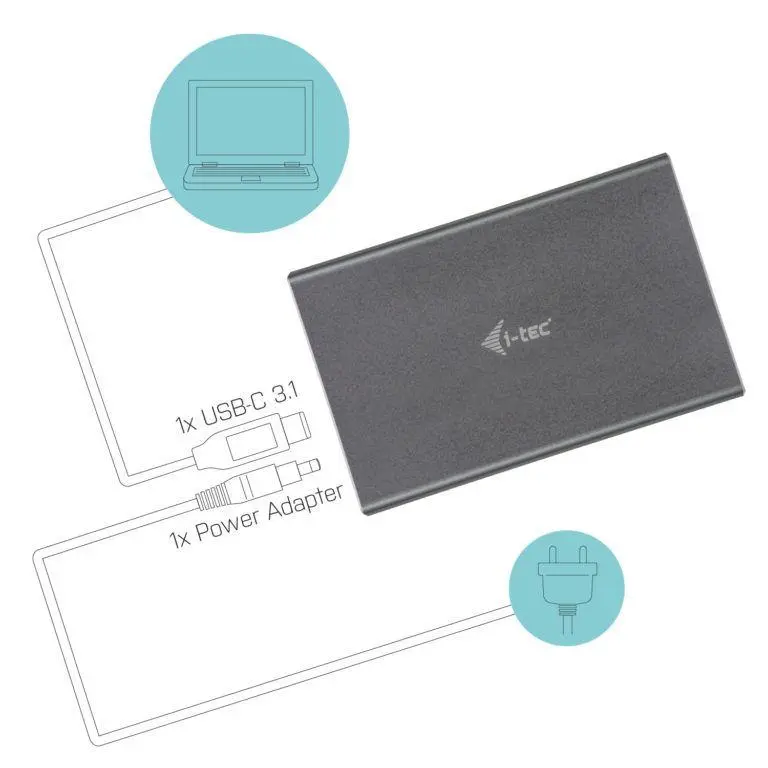 Obudowa i-Tec MySafe USB 3.0 / USB-C 3.1 Gen. 2, obudowa na 2x dyski SATA M.2 Szary