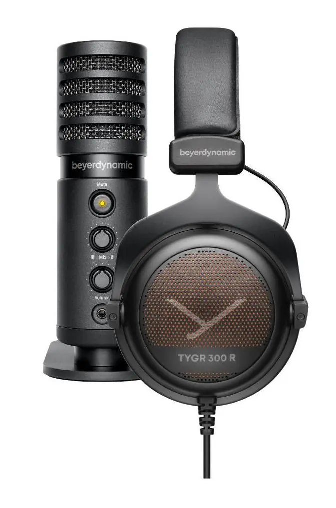 Słuchawki przewodowe z mikrofonem Beyerdynamic TYGR 300R + mikrofon FOX USB Nauszne Czarny