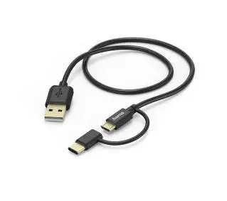 Hama 00178327 microUSB USB-C do USB 1m Czarny