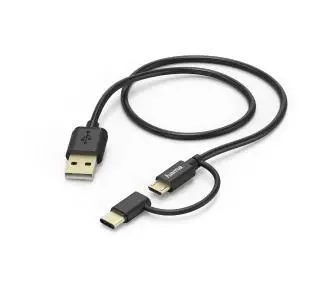 Kabel Hama 00178327 microUSB USB-C do USB 1m Czarny