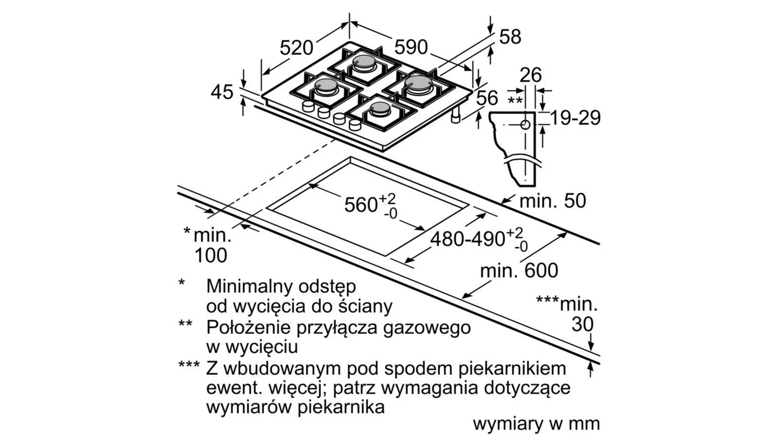 Płyta gazowa Bosch Serie 6 PPP6A6M90 59cm
