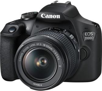 lustrzanka cyfrowa Canon EOS 2000D + EF-S 18-55mm f/3,5-5.6 DC III + torba SB130 + karta 16GB