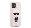 Etui Karl Lagerfeld Silicone Iconic KLHCN61SLFKPI do iPhone 11 (jasnoróżowy)