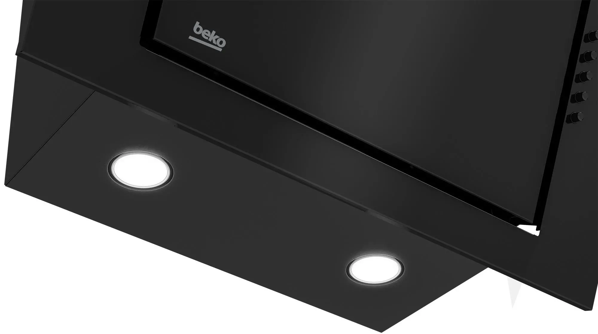 Skośny okap ścienny Beko HCA62420B z profilu
