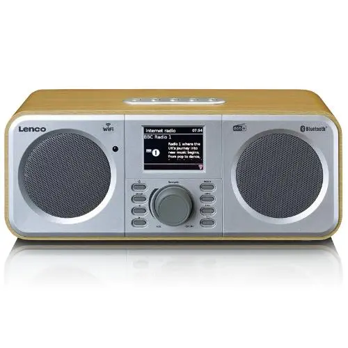 Radioodbiornik Lenco DIR-140 Radio FM DAB+ Internetowe Bluetooth Brązowo-złoty