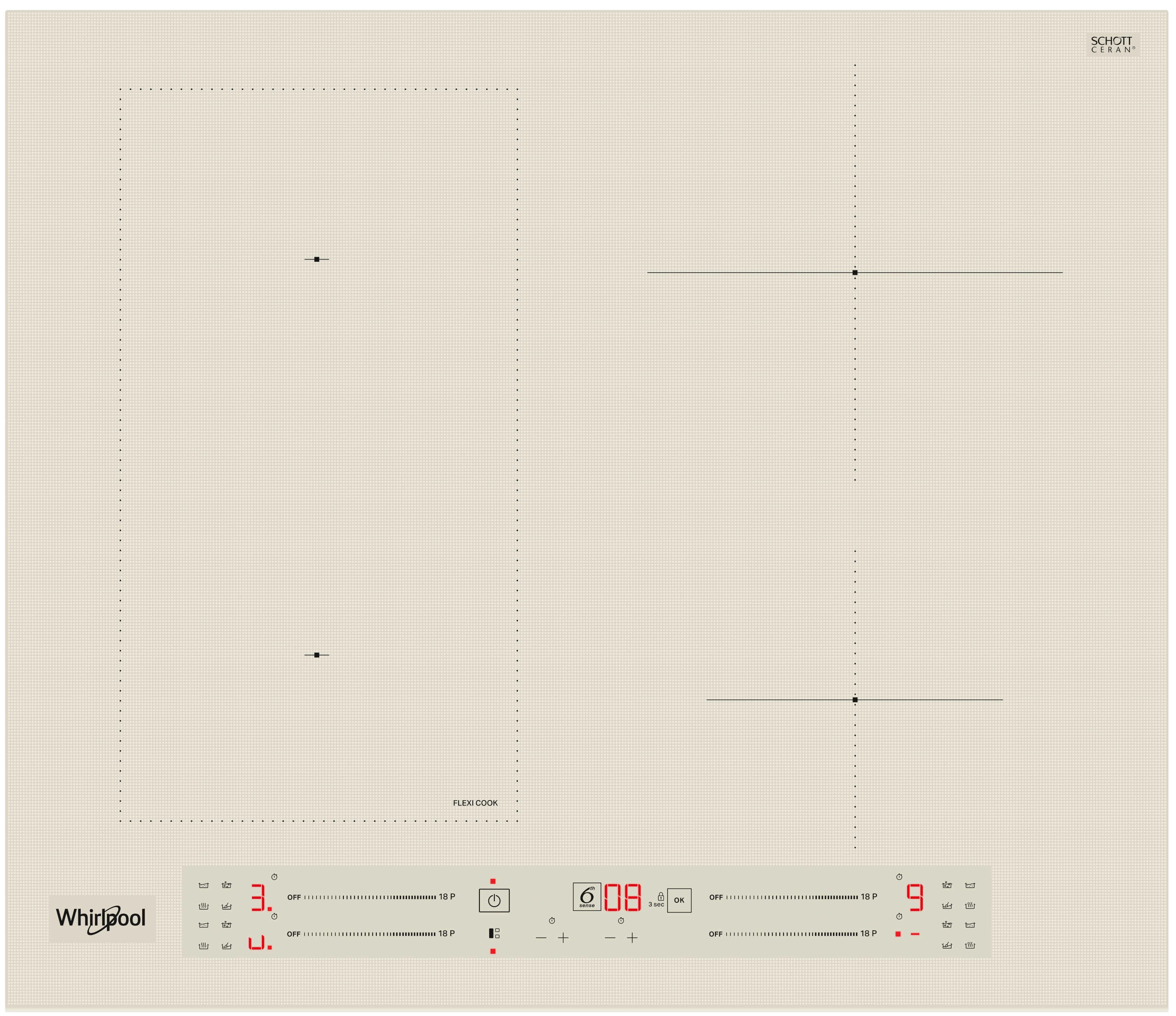 Płyta indukcyjna Whirlpool WL S2760 BF/S FlexiCook 59cm