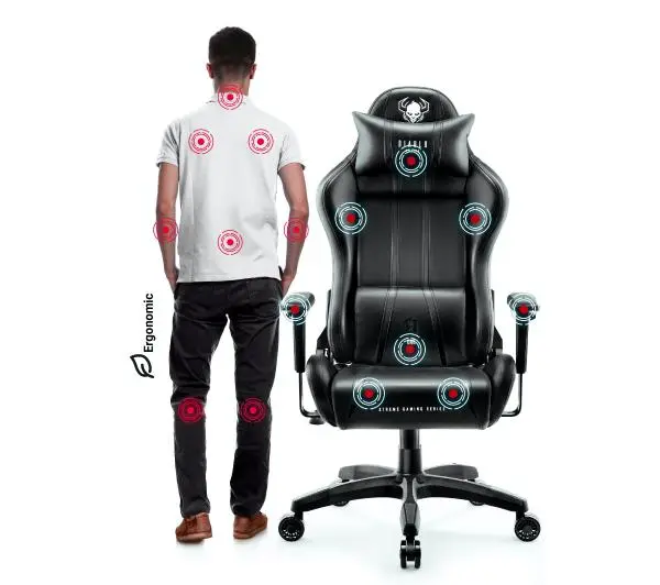 Diablo Chairs X-One 2.0 Normal Size Gamingowy do 136kg Skóra ECO Tkanina Czarny - Kup na Raty - RRSO 0%