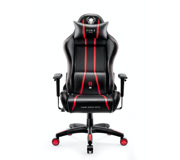 Diablo Chairs X-One 2.0 Normal Size - gamingowy - czarno-czerwony - skóra ECO - tkanina - do 160kg-Zdjęcie-0