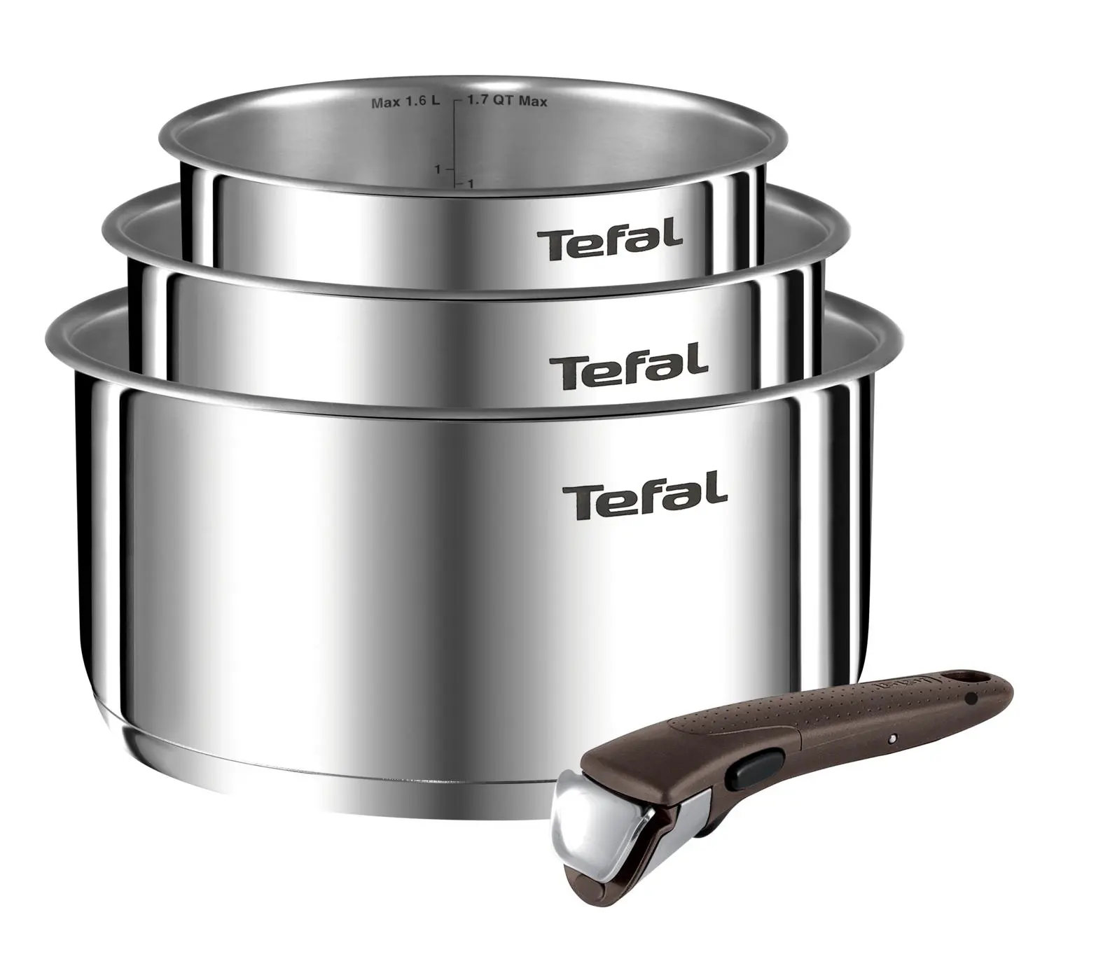 Zestaw garnków Tefal Ingenio Emotion + L9254S55 Indukcja Stal nierdzewna 4 elementy