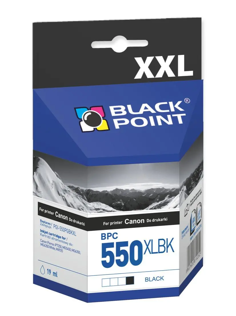 Tusz Black Point BCP550XLBK (zamiennik PGI-550PGBK XL) Czarny 19 ml