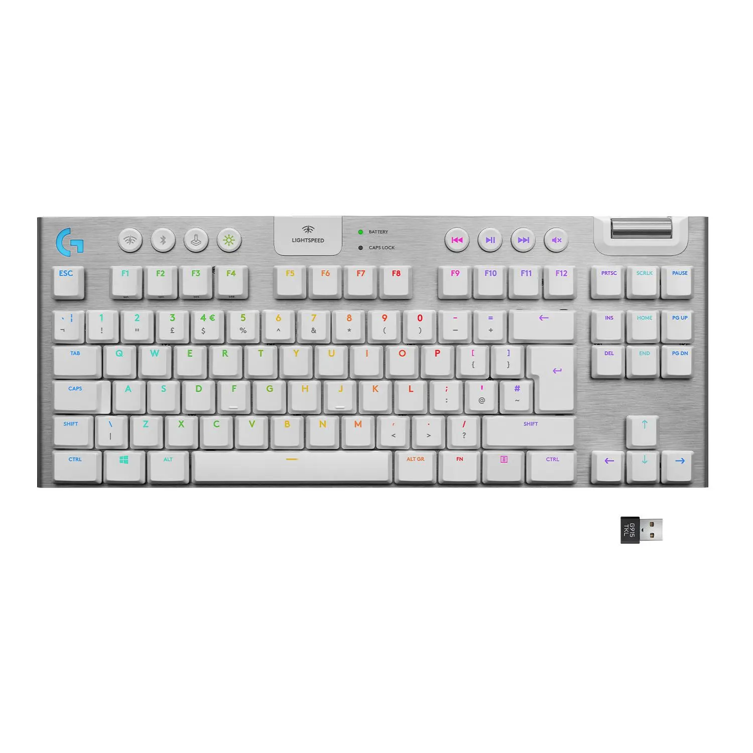 Klawiatura mechaniczna Logitech G915 TKL LIGHTSPEED Tactile GL Tactile Brown Biały