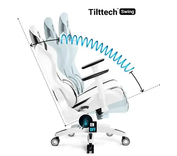 Diablo Chairs X-Horn 2.0 King Size Gamingowy do 180kg Skóra ECO Biało-czarny - Kup na Raty - RRSO 0%