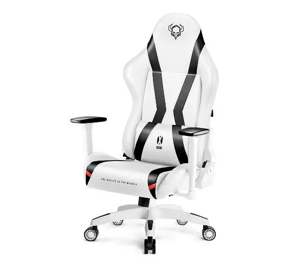 Diablo Chairs X-Horn 2.0 King Size Gamingowy do 180kg Skóra ECO Biało-czarny - Kup na Raty - RRSO 0%