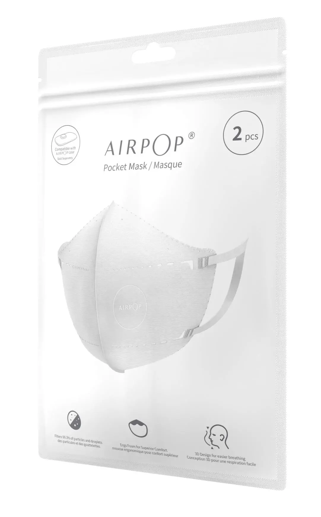 Maseczka ochronna AirPop Pocket 2 szt. Biały