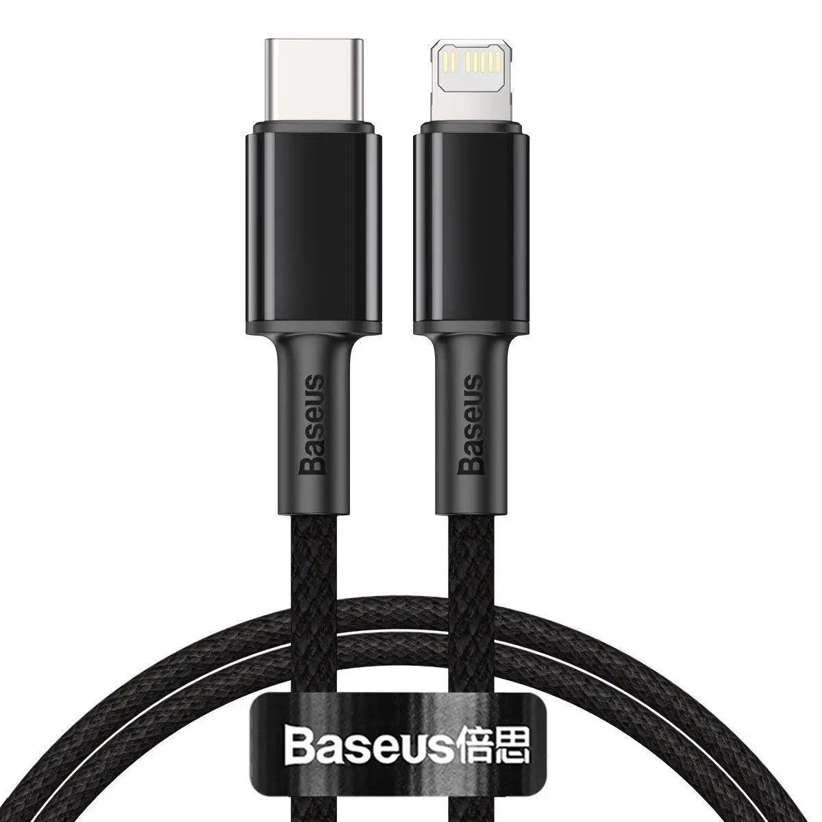 Kabel Baseus USB-C do Lightning High Density Braided 20W 5A PD 2m Czarny