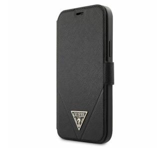 Etui Guess Saffiano Triangle Logo Book GUFLBKP12LVSATMLBK do iPhone 12 Pro Max