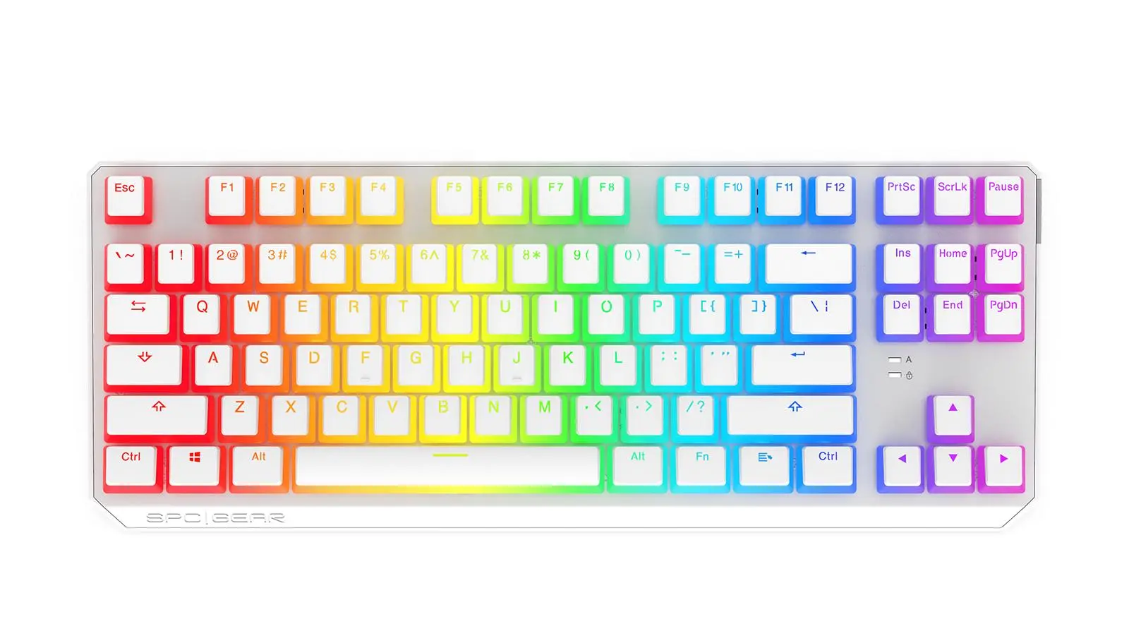 Klawiatura mechaniczna SPC Gear GK630K Onyx White Tournament Kailh Red RGB Biały