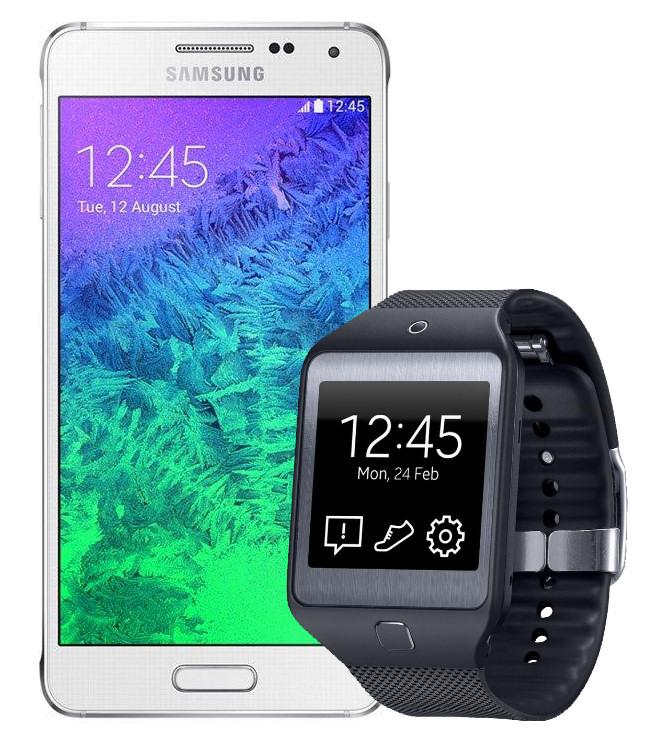 Samsung Galaxy Alpha SM-G850F (biały) + Gear 2 Neo (czarny)