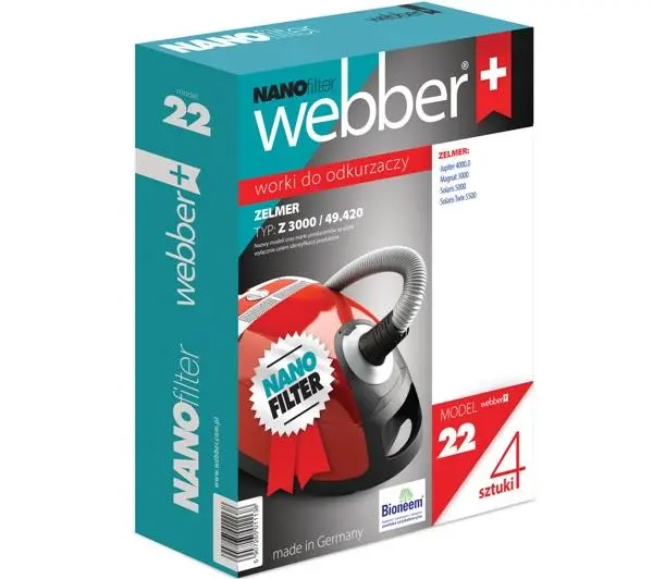 Worek do odkurzacza Webber 22 Nano Zelmer 3000 4szt.