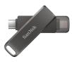 PenDrive SanDisk iXpand Luxe 64GB USB Typ C / Lightning Srebrno-czarny