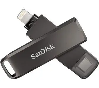 PenDrive SanDisk iXpand Luxe 64GB USB Typ C / Lightning Srebrno-czarny