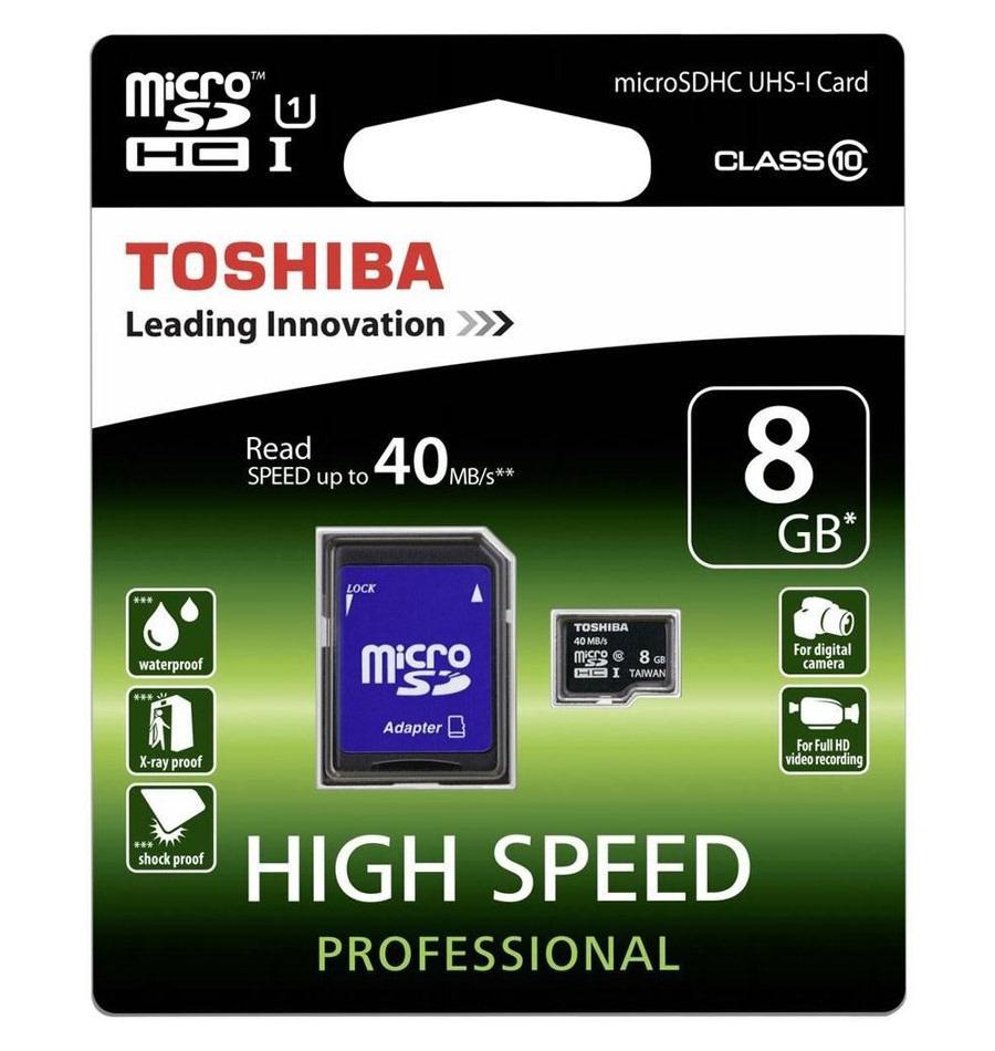 Toshiba microSDHC Class 10 UHS-I 8GB