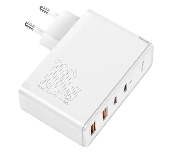 Baseus GaN2 Pro 2x USB + 2x USB-C 100W Biały
