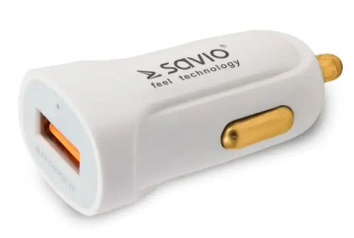 Ładowarka samochodowa Savio Quick Charge 3,0A SA-05/W Biały
