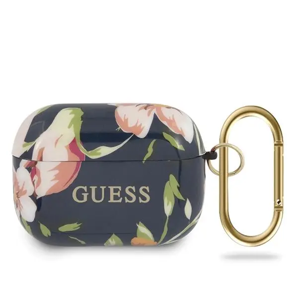 Etui na słuchawki Guess Flower Collection GUACAPTPUBKFL03 do AirPods Pro Niebieski
