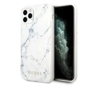 Etui Guess Marble GUHCN65PCUMAWH do iPhone 11 Pro Max Biały