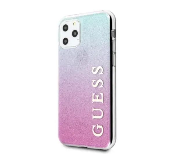 Guess Glitter Gradient GUHCN58PCUGLPBL do iPhone 11 Pro Różowo-niebieski