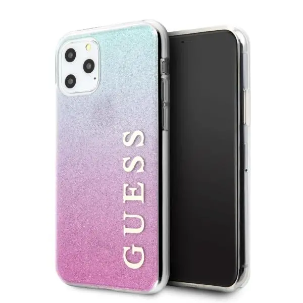 Etui Guess Glitter Gradient GUHCN58PCUGLPBL do iPhone 11 Pro Różowo-niebieski