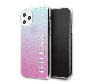 Guess Glitter Gradient GUHCN58PCUGLPBL do iPhone 11 Pro Różowo-niebieski