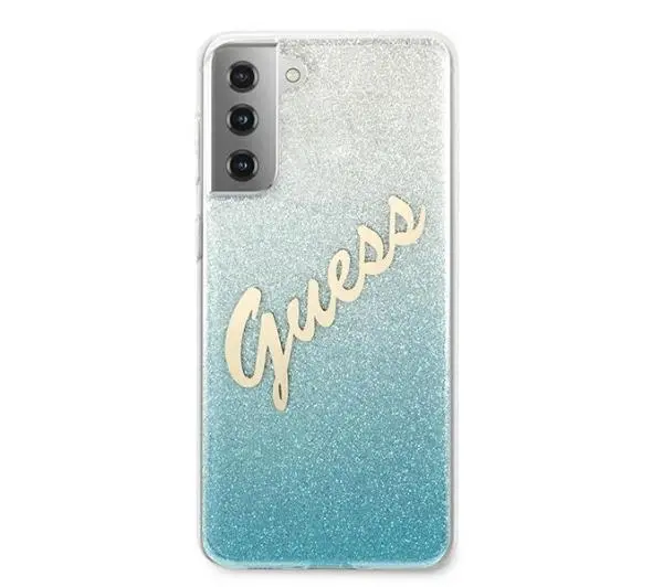 Guess Glitter Gradient do Samsung Galaxy S21+ Niebieski