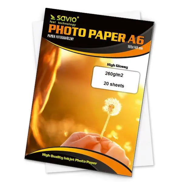 Papier fotograficzny Savio PA-17 A6 20 Arkuszy
